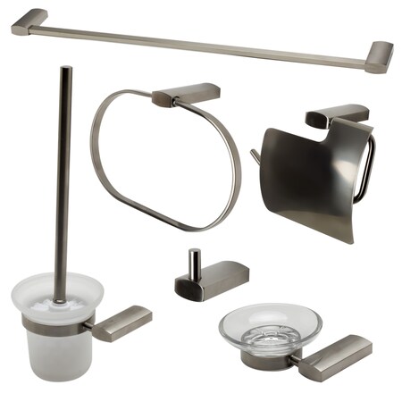 Alfi Brand Brushed Nickel 6 Piece Matching Bathroom Accessory Set AB9503-BN